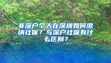 非深戶個(gè)人在深圳如何繳納社保？與深戶社保有什么區(qū)別？