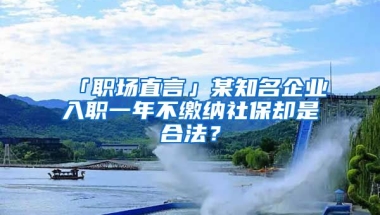 「職場(chǎng)直言」某知名企業(yè)入職一年不繳納社保卻是合法？