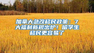 加拿大急改移民政策：7大福利新規(guī)出爐！留學生移民更容易了