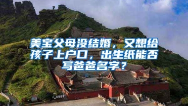 美寶父母沒(méi)結(jié)婚，又想給孩子上戶口，出生紙能否寫爸爸名字？