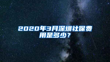 2020年3月深圳社保費用是多少？