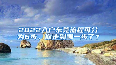 2022入戶東莞流程可分為6步，你走到哪一步了？