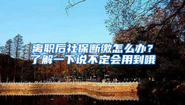 離職后社保斷繳怎么辦？了解一下說不定會用到哦