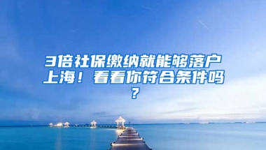 3倍社保繳納就能夠落戶上海！看看你符合條件嗎？