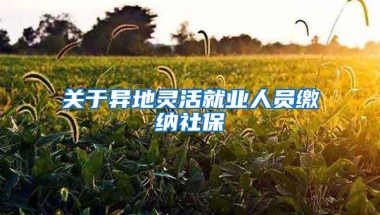 關(guān)于異地靈活就業(yè)人員繳納社保