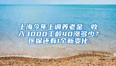 上海今年上調(diào)養(yǎng)老金，收入3000工齡40漲多少？醫(yī)保還有1個新變化