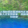 上海自貿(mào)區(qū)臨港新片區(qū)發(fā)布人才系列政策，鼓勵(lì)海歸創(chuàng)業(yè)