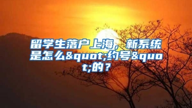 留學(xué)生落戶上海，新系統(tǒng)是怎么"約號(hào)"的？