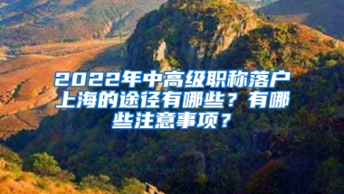 2022年中高級(jí)職稱落戶上海的途徑有哪些？有哪些注意事項(xiàng)？