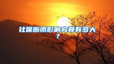 社保斷繳影響究竟有多大？