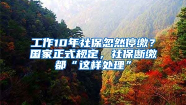 工作10年社保忽然停繳？國家正式規(guī)定，社保斷繳都“這樣處理”