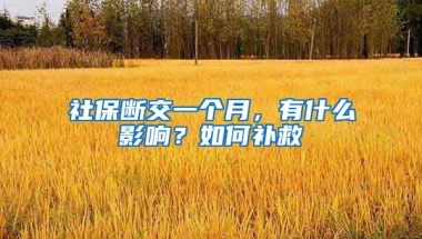 社保斷交一個(gè)月，有什么影響？如何補(bǔ)救