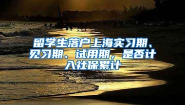 留學生落戶上海實習期、見習期、試用期，是否計入社保累計