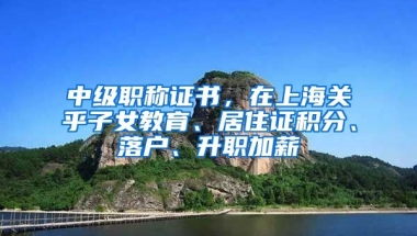 中級職稱證書，在上海關(guān)乎子女教育、居住證積分、落戶、升職加薪