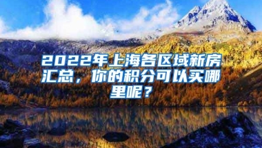 2022年上海各區(qū)域新房匯總，你的積分可以買哪里呢？