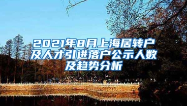 2021年8月上海居轉(zhuǎn)戶及人才引進(jìn)落戶公示人數(shù)及趨勢分析