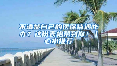 不清楚自己的醫(yī)保待遇咋辦？這份表格幫到你！丨心水推薦