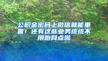 公積金密碼上微信就能重置！還有這些業(yè)務(wù)統(tǒng)統(tǒng)不用跑網(wǎng)點(diǎn)啦