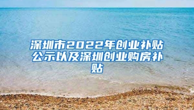 深圳市2022年創(chuàng)業(yè)補(bǔ)貼公示以及深圳創(chuàng)業(yè)購(gòu)房補(bǔ)貼