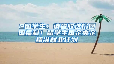 @留學(xué)生：請(qǐng)查收這份回國(guó)福利！留學(xué)生國(guó)企央企精準(zhǔn)就業(yè)計(jì)劃