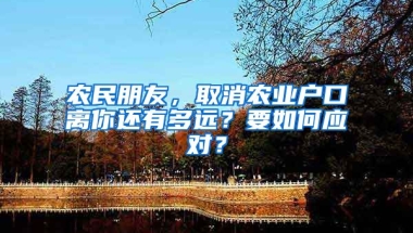 農(nóng)民朋友，取消農(nóng)業(yè)戶口離你還有多遠(yuǎn)？要如何應(yīng)對(duì)？