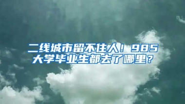 二線城市留不住人！985大學(xué)畢業(yè)生都去了哪里？