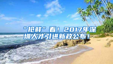 “搶鮮”看！2017年深圳人才引進(jìn)新政公布！