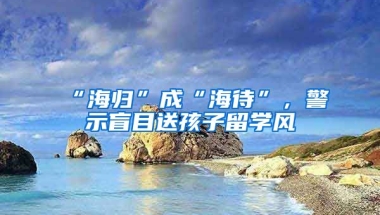 “海歸”成“海待”，警示盲目送孩子留學風