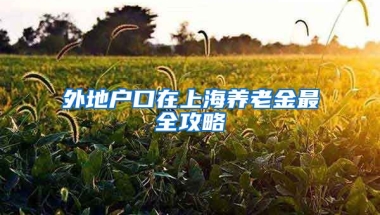 外地戶口在上海養(yǎng)老金最全攻略