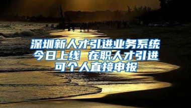 深圳新人才引進(jìn)業(yè)務(wù)系統(tǒng)今日上線 在職人才引進(jìn)可個(gè)人直接申報(bào)