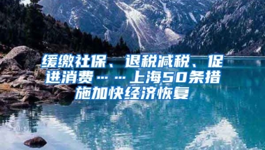 緩繳社保、退稅減稅、促進(jìn)消費(fèi)……上海50條措施加快經(jīng)濟(jì)恢復(fù)