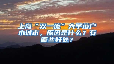 上?！半p一流”大學(xué)落戶小城市，原因是什么？有哪些好處？