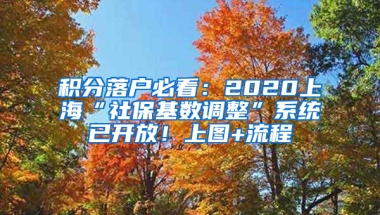 積分落戶必看：2020上海“社?；鶖?shù)調(diào)整”系統(tǒng)已開放！上圖+流程