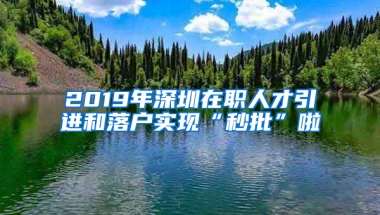 2019年深圳在職人才引進(jìn)和落戶實(shí)現(xiàn)“秒批”啦