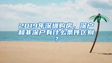 2019年深圳購房，深戶和非深戶有什么條件區(qū)別？