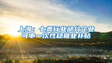 上海：七類行業(yè)部分企業(yè)可申一次性穩(wěn)就業(yè)補貼