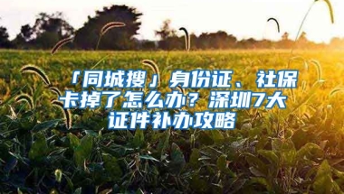 「同城搜」身份證、社?？ǖ袅嗽趺崔k？深圳7大證件補辦攻略