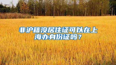 非滬籍沒居住證可以在上海辦身份證嗎？