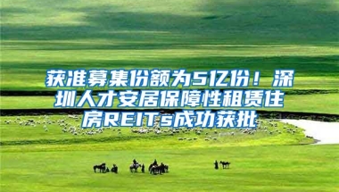 獲準(zhǔn)募集份額為5億份！深圳人才安居保障性租賃住房REITs成功獲批