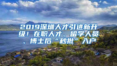 2019深圳人才引進新升級！在職人才、留學人員、博士后“秒批”入戶