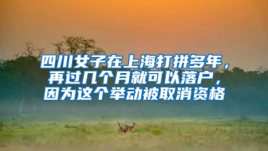 四川女子在上海打拼多年，再過幾個月就可以落戶，因為這個舉動被取消資格