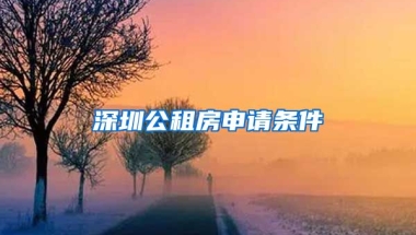 深圳公租房申請條件