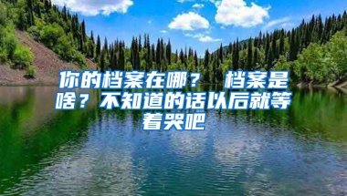 你的檔案在哪？ 檔案是啥？不知道的話以后就等著哭吧