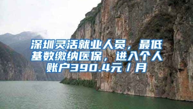 深圳靈活就業(yè)人員，最低基數(shù)繳納醫(yī)保，進入個人賬戶390.4元／月