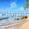 2016深圳人才引進(jìn)新政策：本科以上租房補(bǔ)貼最少1.5萬元