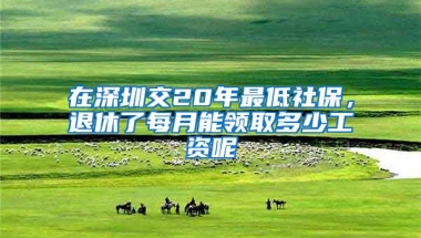 在深圳交20年最低社保，退休了每月能領(lǐng)取多少工資呢