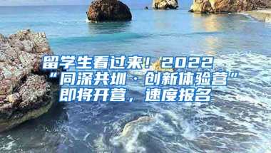 留學生看過來！2022“同深共圳·創(chuàng)新體驗營”即將開營，速度報名