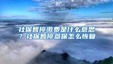 社保暫停繳費是什么意思？社保暫停參保怎么恢復(fù)