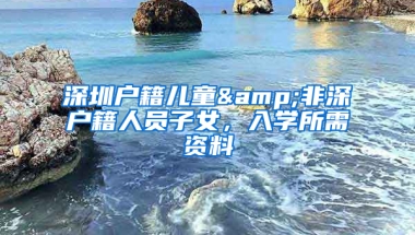 深圳戶籍兒童&非深戶籍人員子女，入學所需資料