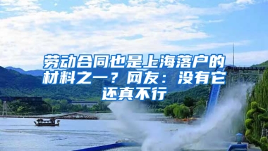 勞動合同也是上海落戶的材料之一？網(wǎng)友：沒有它還真不行